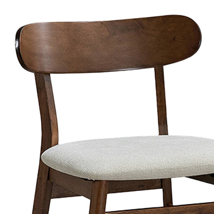 Cairo rubberwood chair in walnut-ecru shade 47x47x76cm