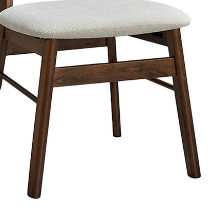 Cairo rubberwood chair in walnut-ecru shade 47x47x76cm