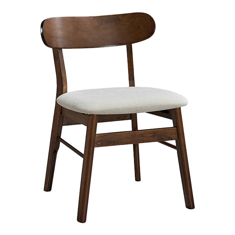 Cairo rubberwood chair in walnut-ecru shade 47x47x76cm