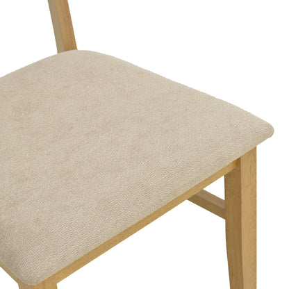 Raffles chair rubberwood with pe rattan and grey beige fabric 47x48x83.5cm