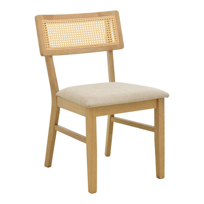 Raffles dining set 7pcs rubberwood with pe rattan in natural color 150x90x76cm