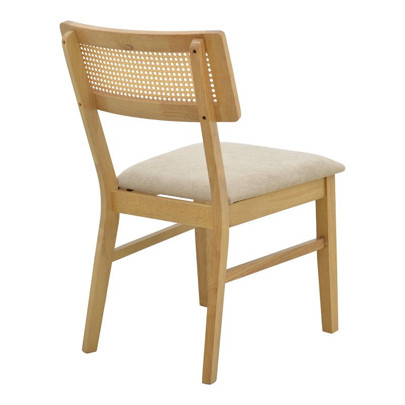 Raffles dining set 5pcs rubberwood with pe rattan in natural color 150x90x76cm