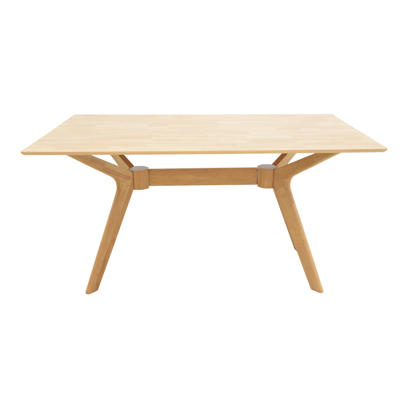 Raffles dining set 5pcs rubberwood with pe rattan in natural color 150x90x76cm