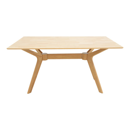 Raffles dining set 5pcs rubberwood with pe rattan in natural color 150x90x76cm