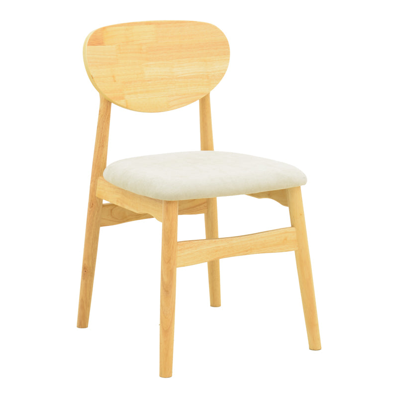 Cardith chair rubberwood-plywood in natural shade-grey beige fabric 48x51x78cm