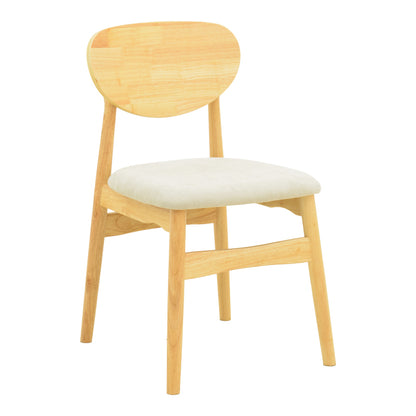 Cardith chair rubberwood-plywood in natural shade-grey beige fabric 48x51x78cm