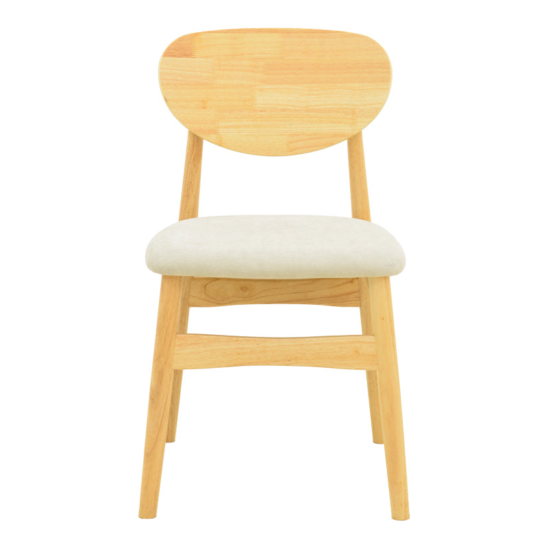 Cardith chair rubberwood-plywood in natural shade-grey beige fabric 48x51x78cm