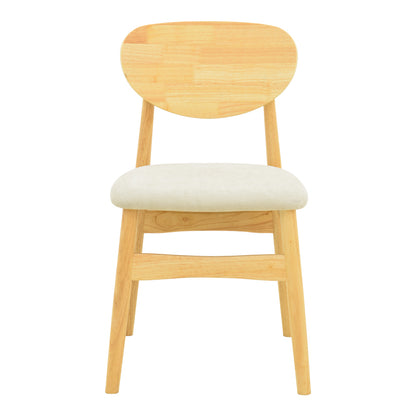 Cardith chair rubberwood-plywood in natural shade-grey beige fabric 48x51x78cm