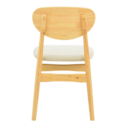 Cardith chair rubberwood-plywood in natural shade-grey beige fabric 48x51x78cm