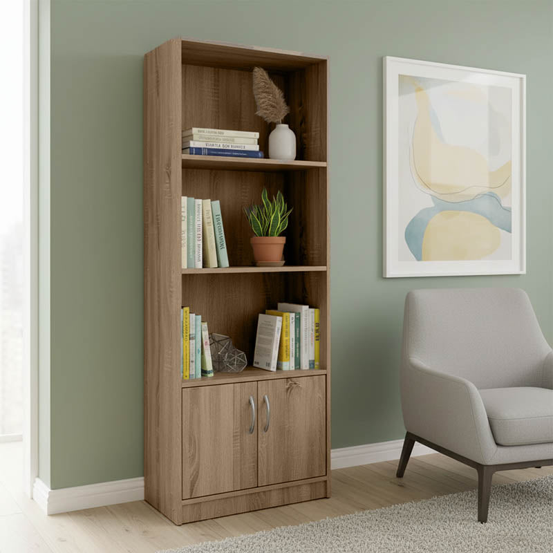 Tekaro bookcase in sonoma shade 60x29x166cm