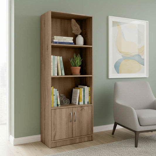 Tekaro bookcase in sonoma shade 60x29x166cm