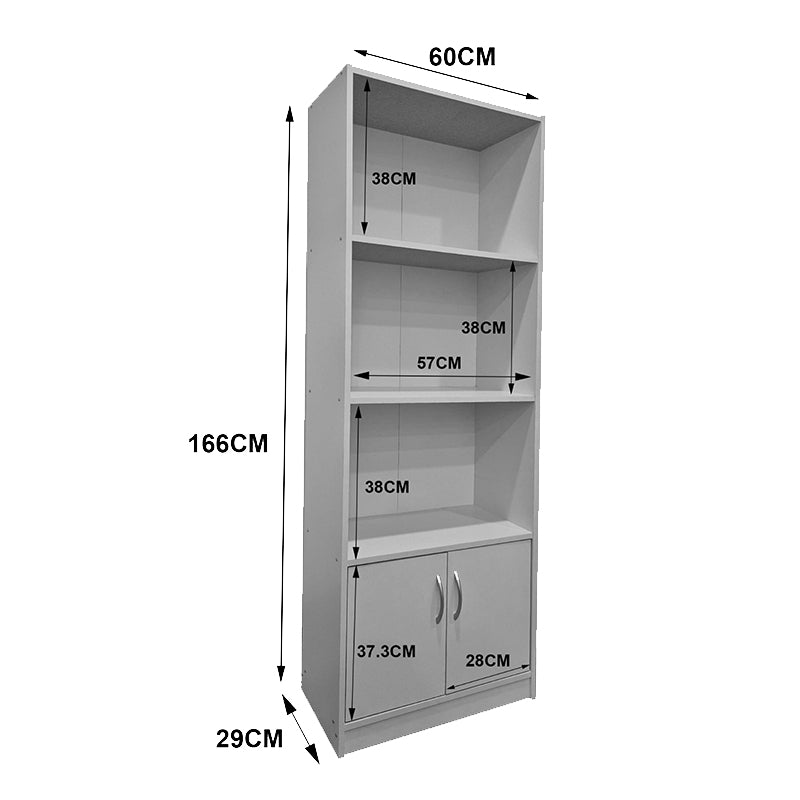Tekaro bookcase in white shade 60x29x166cm