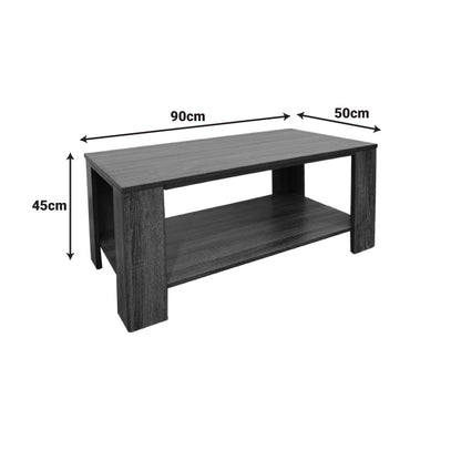 Coffee table Votalo I in walnut shade 90x50x45cm