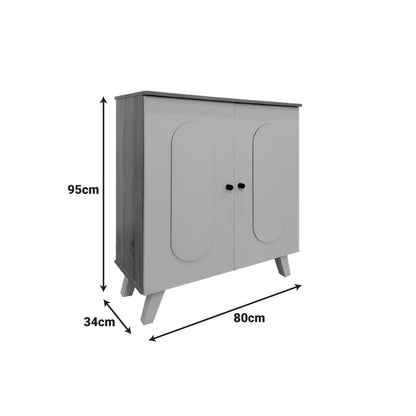 Shoe rack-cabinet Cathi in white-sonoma shade 80x34x95cm