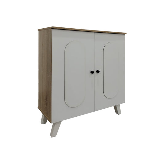Shoe rack-cabinet Cathi in white-sonoma shade 80x34x95cm
