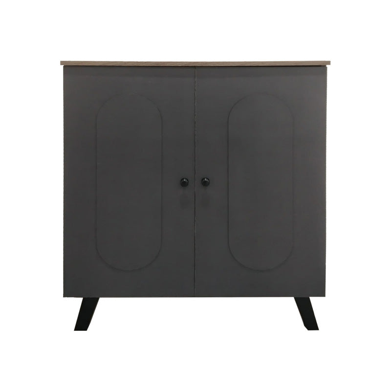 Shoe rack-cabinet Cathi pakoworld in oak-anthracite shade 80x34x95cm