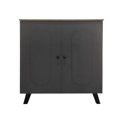 Shoe rack-cabinet Cathi pakoworld in oak-anthracite shade 80x34x95cm