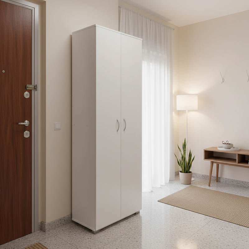 Shoe rack-wardrobe Racka pakoworld in white shade 58x34x186cm