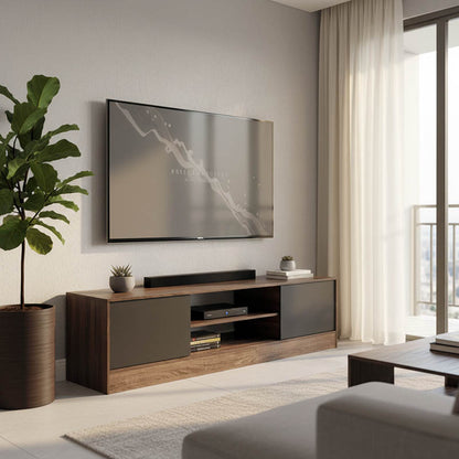 Sasa pakoworld TV cabinet in oak-anthracite shade 150x35x41.5cm
