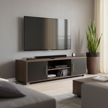 Serank TV cabinet in oak-anthracite shade 120x40x40cm