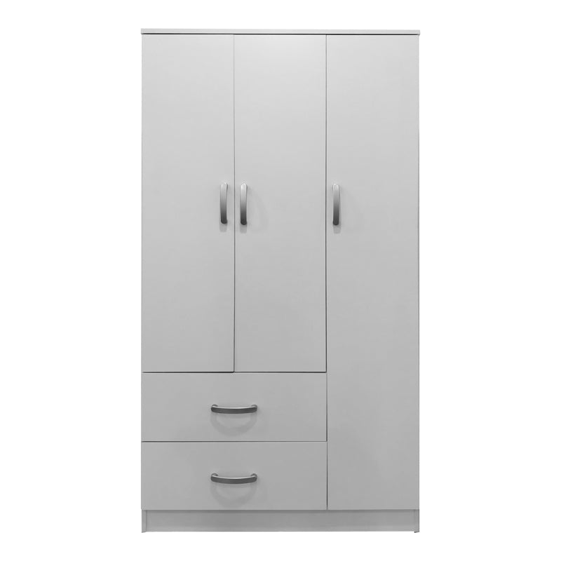 Three-door wardrobe with 2 drawers Athos pakoworld in white color 90x42x180cm
