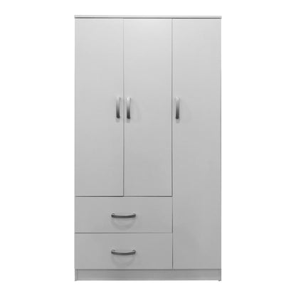 Three-door wardrobe with 2 drawers Athos pakoworld in white color 90x42x180cm