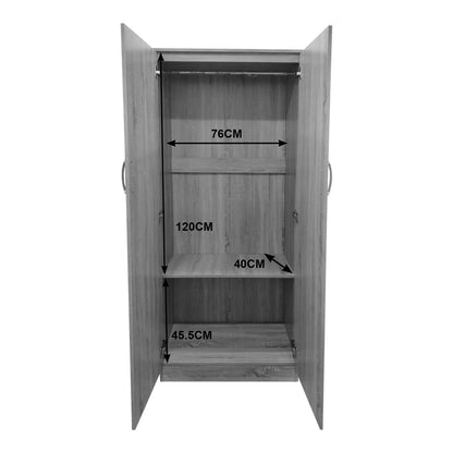 Two-door wardrobe Athos pakoworld in wenge color 80x42x180cm