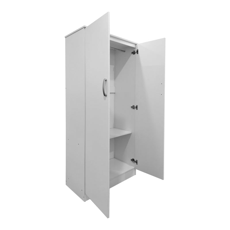 Two-door wardrobe Athos pakoworld in white color 80x42x180cm