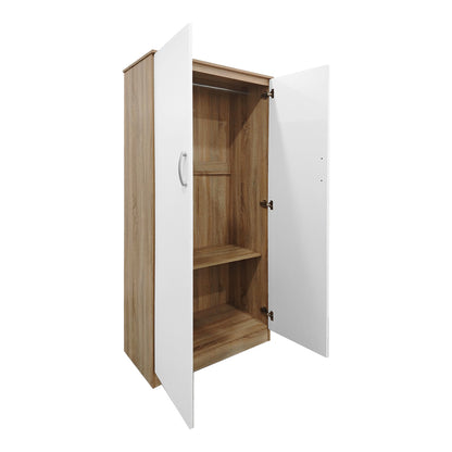 Two-door wardrobe Athos pakoworld in sonoma-white color 80x42x180cm