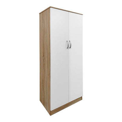Two-door wardrobe Athos pakoworld in sonoma-white color 80x42x180cm