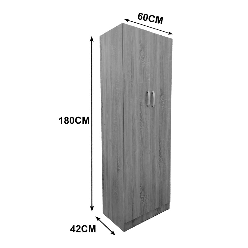 Two-door wardrobe Athos pakoworld in wenge color 60x42x180cm