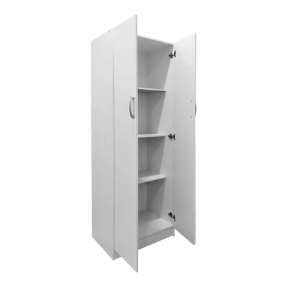 Two-door wardrobe Athos pakoworld in white color 60x42x180cm
