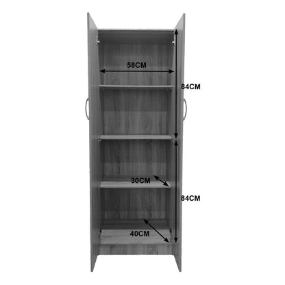 Two-door wardrobe Athos pakoworld in white color 60x42x180cm