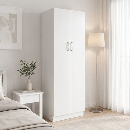 Two-door wardrobe Athos pakoworld in white color 60x42x180cm