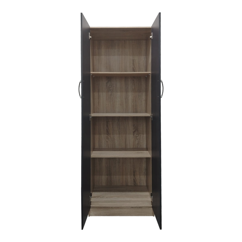 Two-door wardrobe Athos pakoworld in sonoma-dark grey color 60x42x180cm