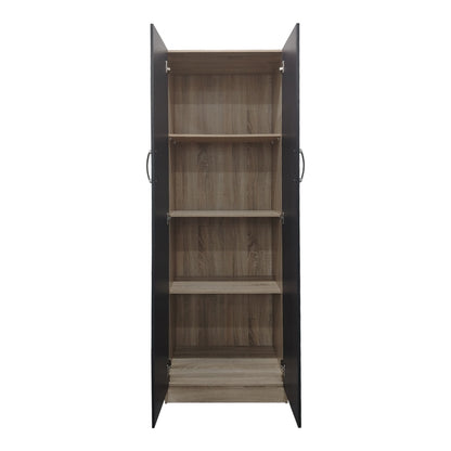 Two-door wardrobe Athos pakoworld in sonoma-dark grey color 60x42x180cm