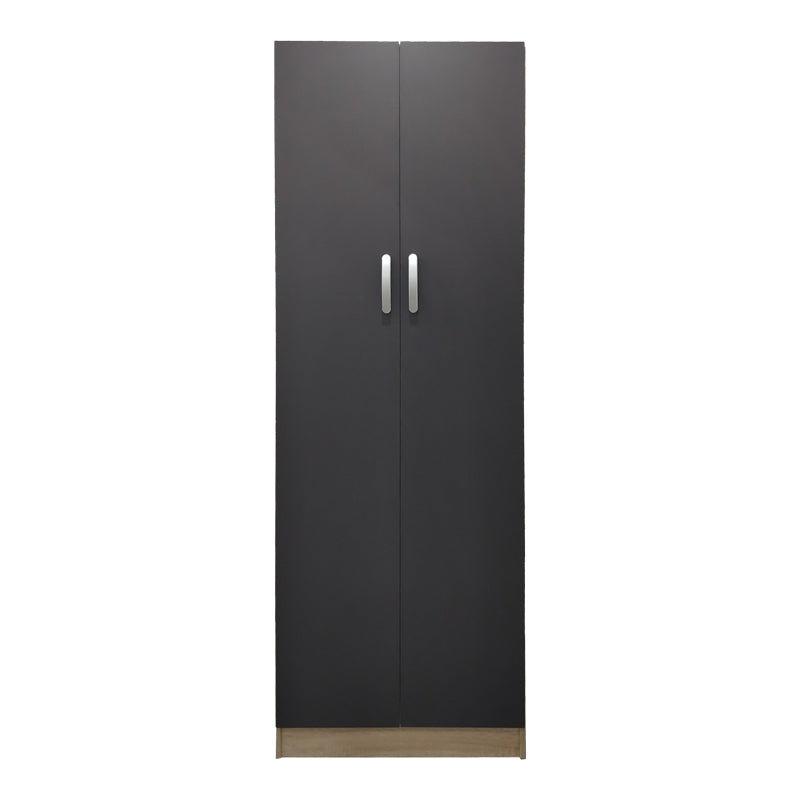 Two-door wardrobe Athos pakoworld in sonoma-dark grey color 60x42x180cm