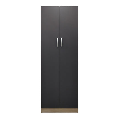 Two-door wardrobe Athos pakoworld in sonoma-dark grey color 60x42x180cm
