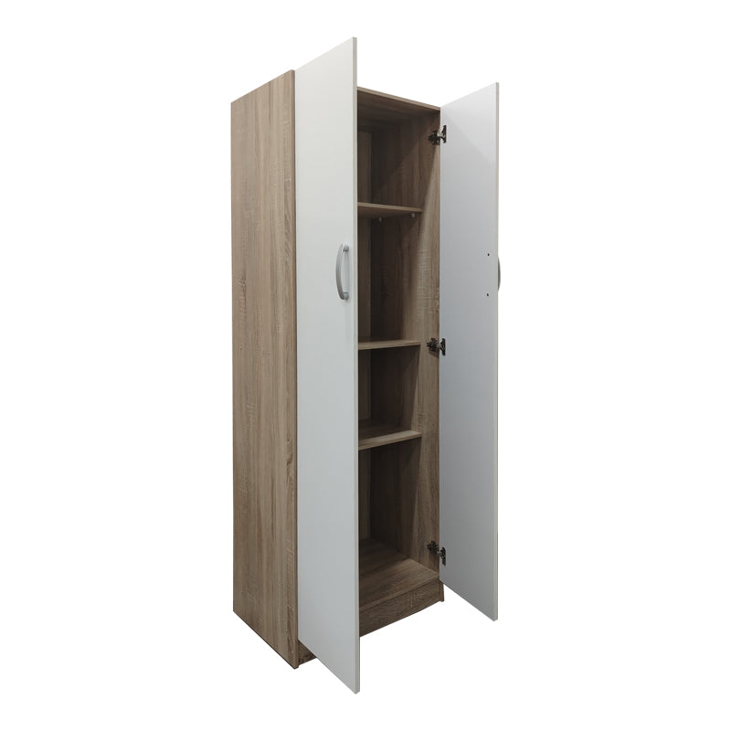 Two-door wardrobe Athos pakoworld in sonoma-white color 60x42x180cm