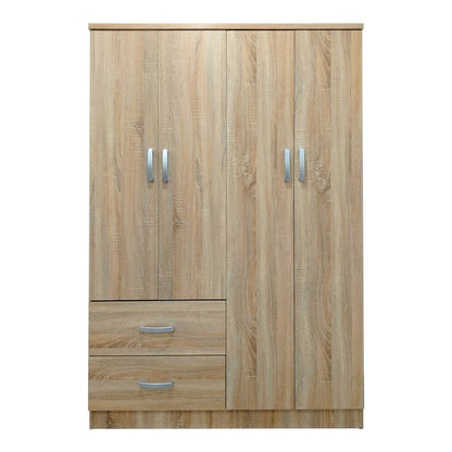 Four-door wardrobe with 2 drawers Athos pakoworld in sonoma color 120.5x42x181cm