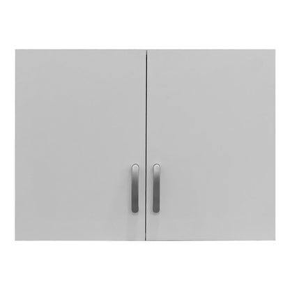 Two-door wardrobe loft Athos pakoworld in white color 80x42x60cm