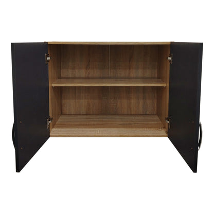 Two-door wardrobe loft Athos pakoworld in sonoma-dark grey color 80x42x60cm