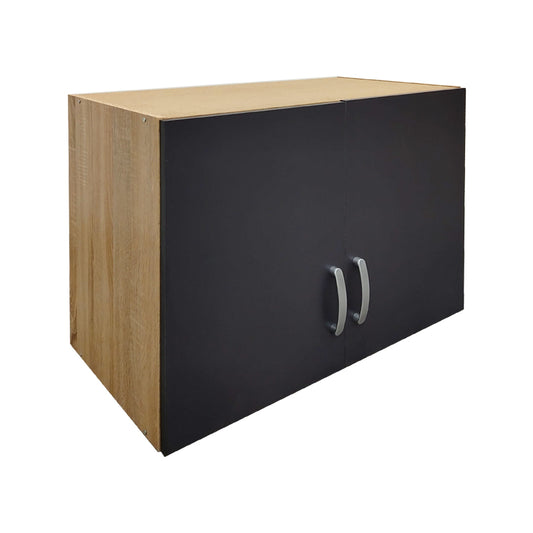 Two-door wardrobe loft Athos in sonoma-dark grey color 80x42x60cm