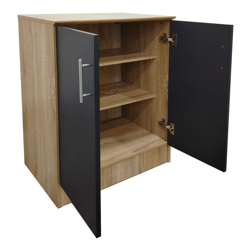 Shoe cabinet for 6 pairs of shows Souken in sonoma-dark grey color 60x40x80cm