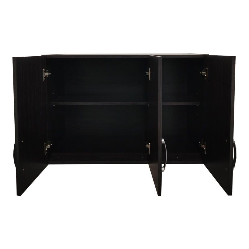 Three-door wardrobe with 2 drawers and loft Athos pakoworld in wenge color 90x42x240cm