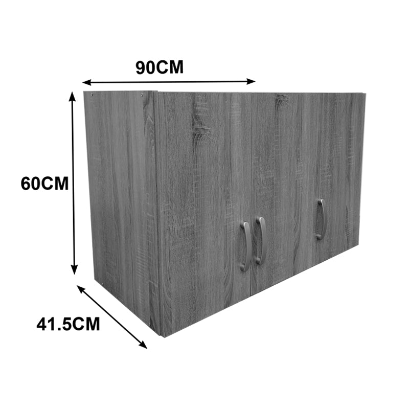 Three-door wardrobe with 2 drawers and loft Athos pakoworld in oak-white color 90x42x240cm
