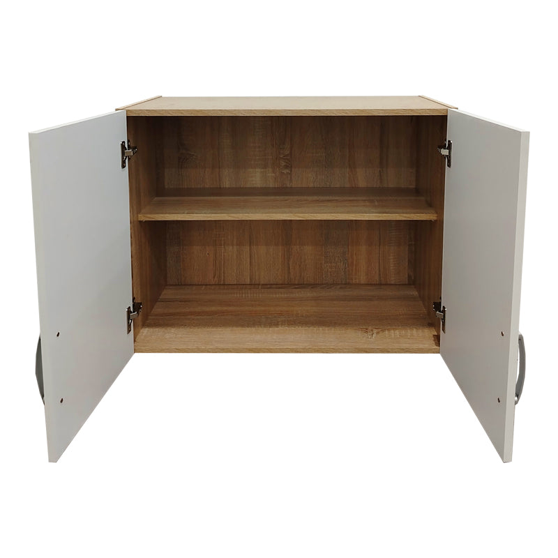Two-door wardrobe with 2 drawers and loftAthos pakoworld in oak-white color 80x42x240cm