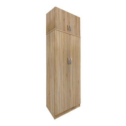 Two-door wardrobe with loft Athos in oak color 80x42x240cm