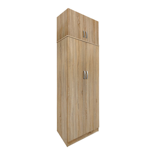 Two-door wardrobe with loft Athos in oak color 80x42x240cm