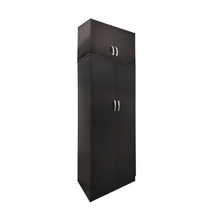 Two-door wardrobe with loft Athos in wenge color 80x42x240cm